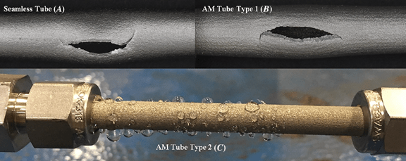 Pressure testing of AM tubes