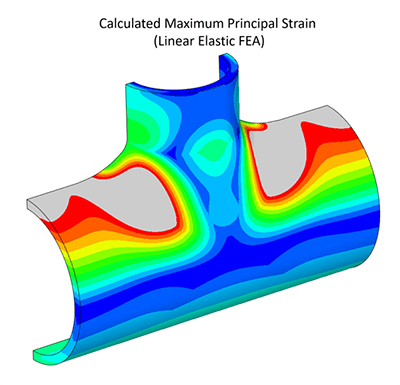 Calculated Max Principal Strain FEA Finite Element Analysis