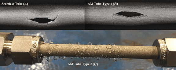 Pressure testing of AM tubes