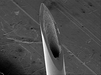 hypodermic needle point stock-3 SEM image of hypodermic needle