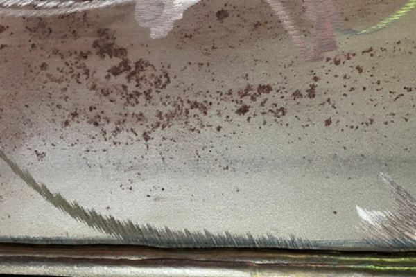 Example of MIC Corrosion of tank internal surface